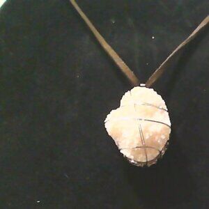 Natural Sunstone Wire Raped Crystal necklace